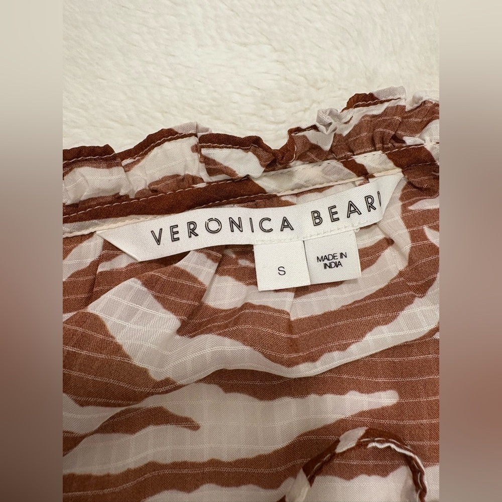 Veronica Beard Danica Tasseled Gathered Animal Print Mini Dress Size S - Picture 11 of 12